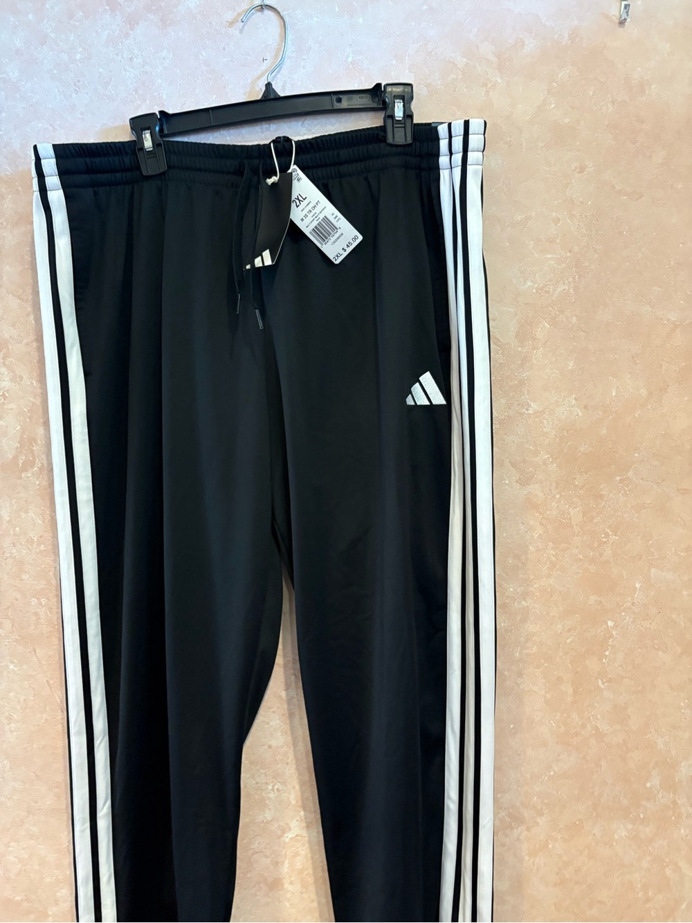 adidas Black Joggers with White Three-Stripes